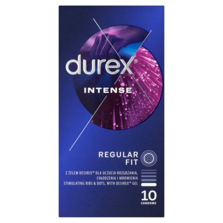 ديوركس إنتنس | Durex Intense – 10 قطع واقي ذكري محفز بتقنية DesirEX™ لزيادة الإثارة