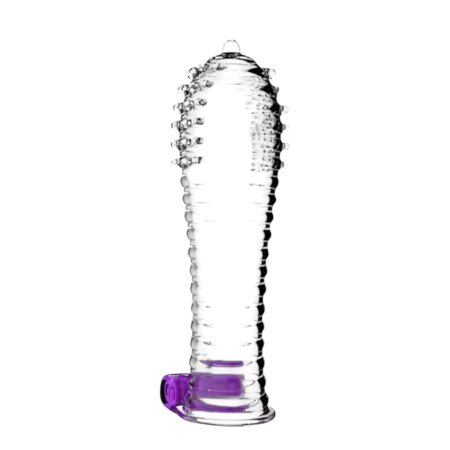 واقي محفز حلزوني مع اهتزاز – تصميم فائق الإثارة Vibrating Spiral Textured Sleeve