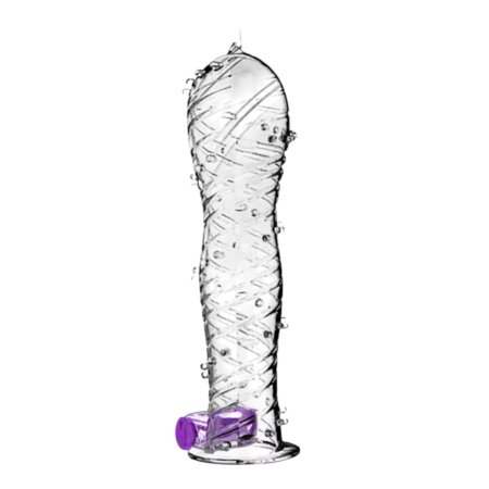 واقي محفز مع اهتزاز – تصميم مزخرف لزيادة الإثارة Vibrating Textured Sleeve